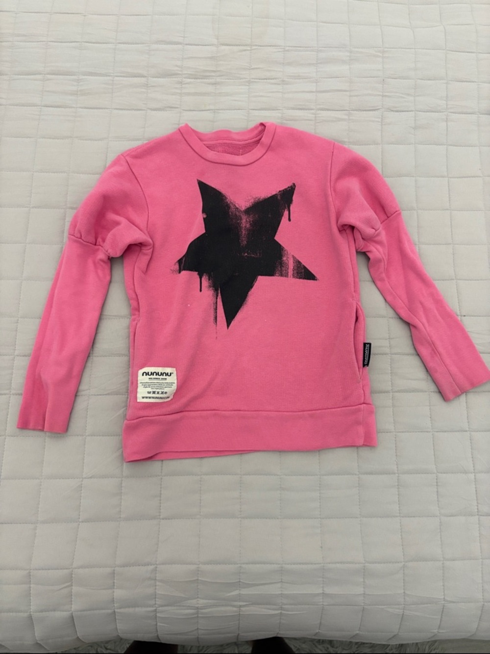 nununu Hot Pink Sweatshirt with Black Star Print